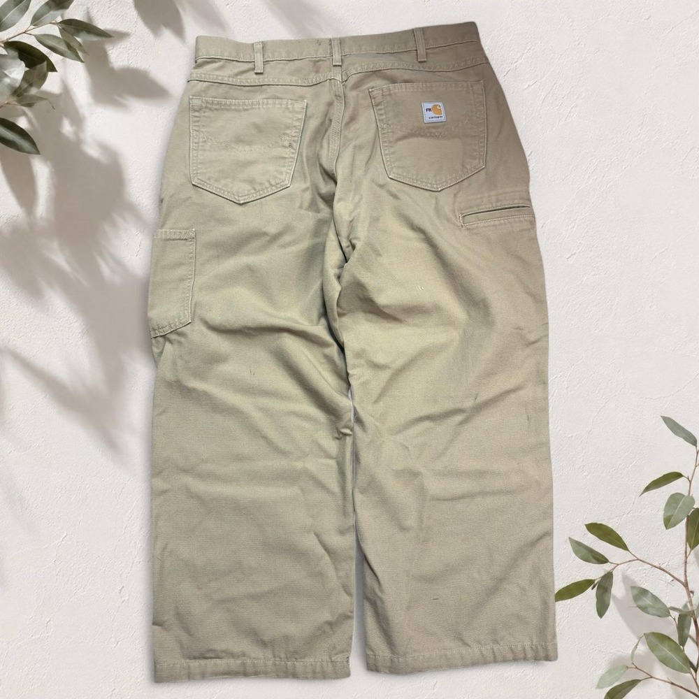 Carhartt FR Flame Resistant Work Pants 34x30 Khaki Tan FRB159-GKH CAT 2 Mens